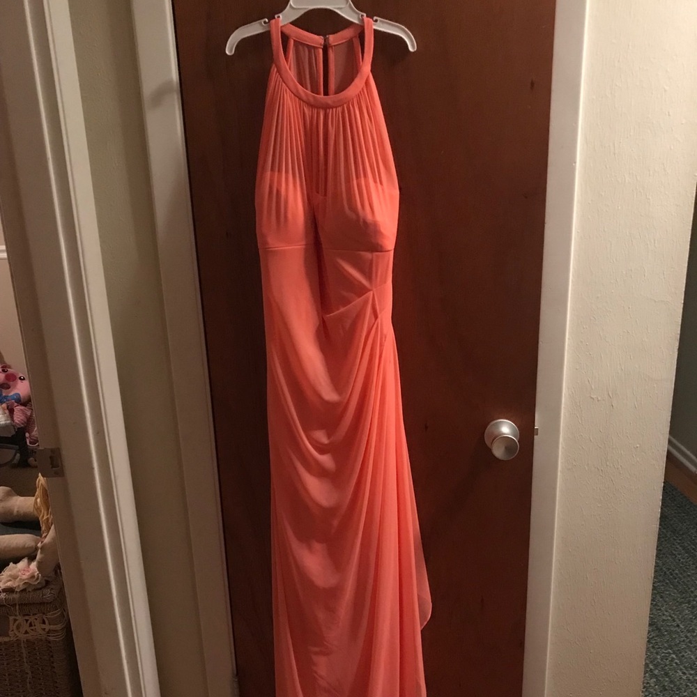Floor Length David’s Bridal Bridesmaid Dress